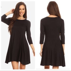 Black basic swing dress